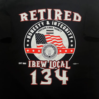 Black Retired IBEW 134 T-Shirt